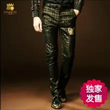 Новые осенние мужские модные высококачественные классические брюки черные решетки тренд повседневные брюки плюс размер сценические костюмы певицы