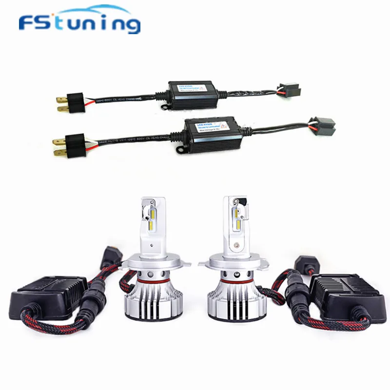 

FStuning F2 H4 led headlight bulb with H4 led can bus decoder LED Canbus Headlight Decoder Canceller no error for car headlights