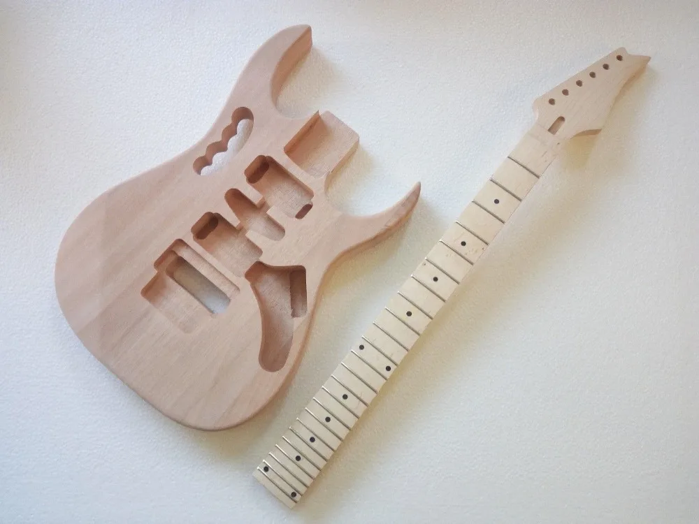 Unfinished electric guitar body with neck Excellent handcraft ST parts