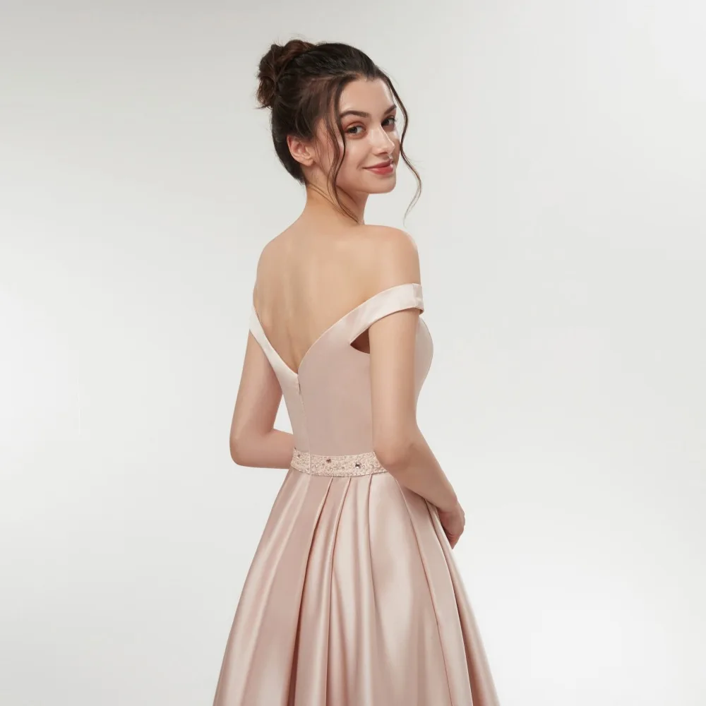 Robe demoiselle d'honneur2021 новые атласные Кристальные сексуальные V шеи с коротким