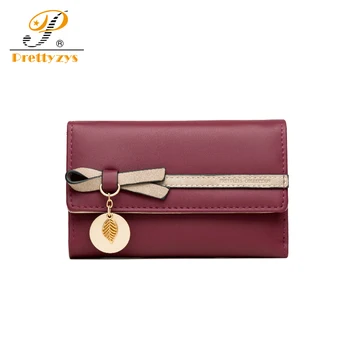 

Women Wallet Female Leather Purses Bow Leaf Cateria Short Middle Long Card Holder Small Monederos Para Mujer Cartera Billetera