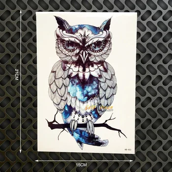 1PC Snowy Owl Hedwig Design Large Arm Tattoo Sleeve Flash Temporary Tattoo Sticker 21x15cm Waterproof Henna Tatoo Women Body Art