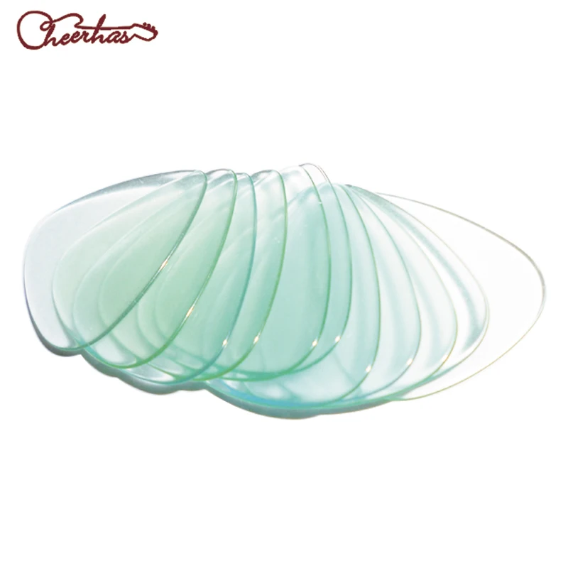 

0.46 and 0.96mm Heavy light green blank celluloid apparent transparent guitar pick