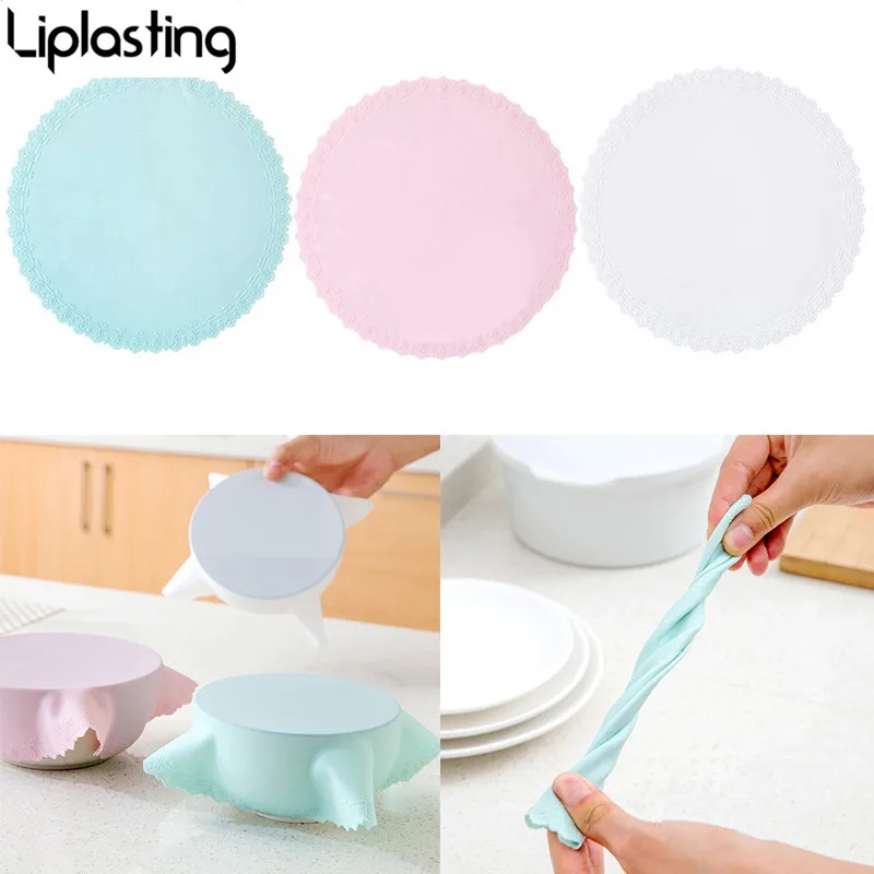 

Reusable Silicone Food Wraps Seal Cover Multifunctional Stretch Food Fresh Keeping Wrap Kitchen Tools