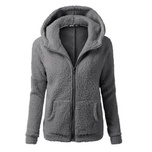 Bodecin Women Fleeced warm hooded jackets plus size