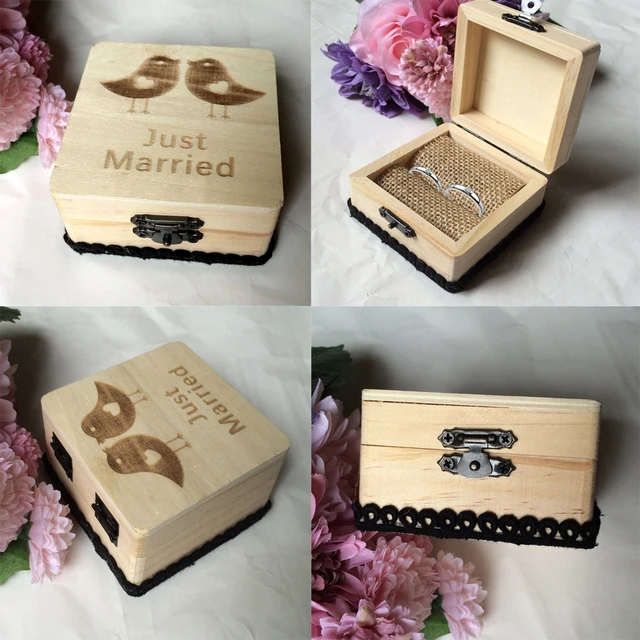 New Hot Vintage Wooden Box Ring Holder Gift Bearer New Hot Vintage Wooden Box Ring Holder Gift Bearer Wedding Favor Diy Party