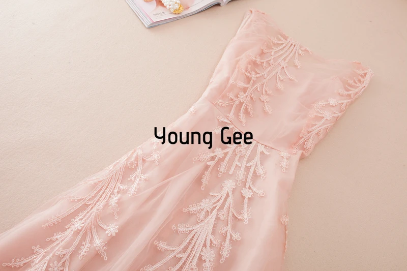 Young Gee Элегантное летнее женское кружевное платье без рукавов с круглым вырезом и цветочной вышивкой, Сексуальные вечерние платья с открытой спиной для банкетов
