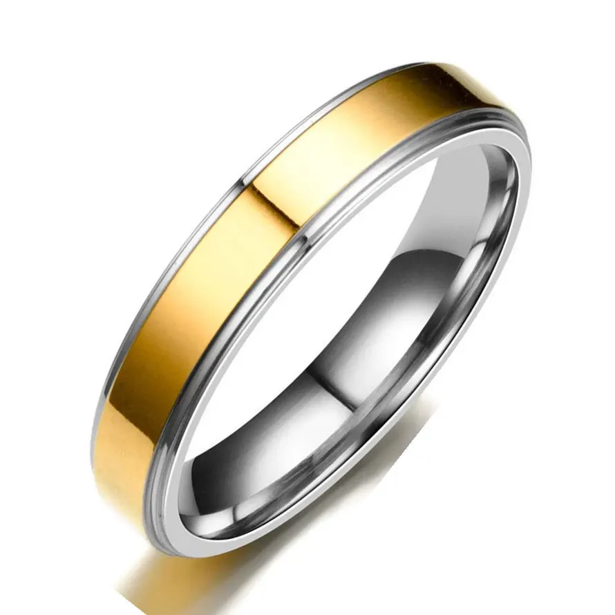 Супер предложение Размер 6-13 титановая сталь Womanand мужские обручальные кольца обручальное кольцо для пары кольцо(Цена указана за 1 шт - Цвет основного камня: gold women