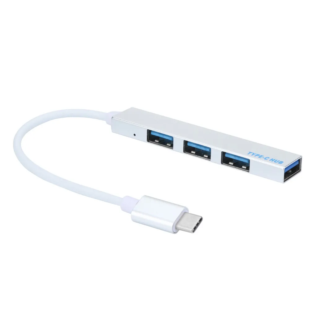 Type-C до 4 usb-хаб эспандер ультра-тонкий Мини Портативный 4-портовый USB 3,0 концентратор USB интерфейс питания для MacBook ноутбук планшетный компьютер