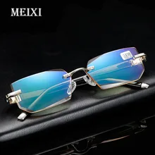 Новинка, анти-Blu-ray очки для чтения, алмазная резка, металлическая оправа, H D очки для чтения, модные очки+ 1,5+ 2,0+ 2,5