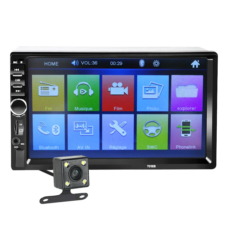 

topsource Radio Radios New 7018B 7 inch Audio Touchscreen Autoradio Auto Audio Stereo Auto MP3 Mp5-speler USB SD/MMC /BT/FM