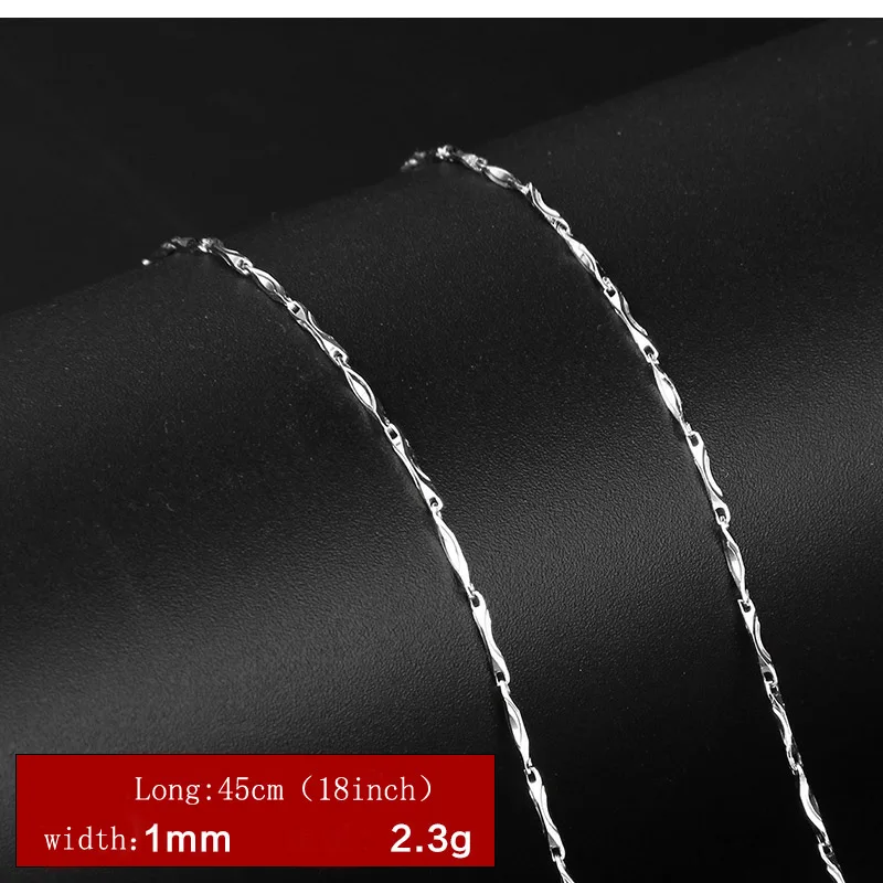Модные мужские и женские дворцовые новые слитки цепи ожерелье 18 дюймов Высокое качество унисекс серебряное звено ювелирные изделия Подходит подвеска части аксессуары