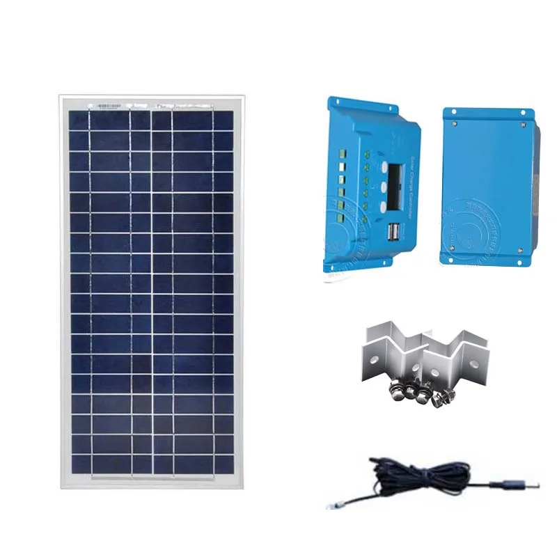

TUV Solar Kit Solar Module 12v 20w Solar Charge Controller LCD Controller 12v/24v 10A PWM Marine Yacht Boat Caravan Car Camp