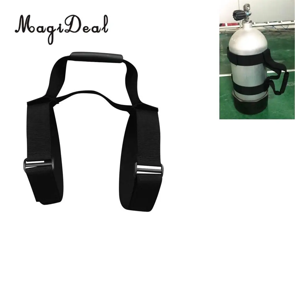 MagiDeal Adjustable Scuba Diving Dive Tank Carry Webbing Strap Holder Carrier - Universal Fits All Air Cylinder Bottle