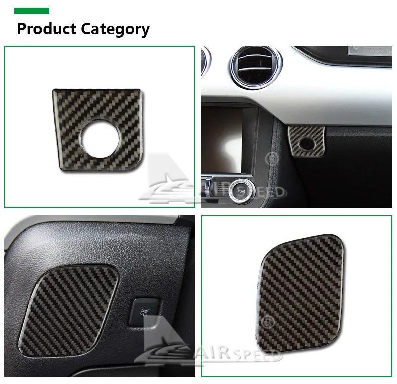 Воздушная скорость углеродного волокна положение водителя коробка для хранения наклейка для Ford Mustang автомобиль-Стайлинг авто аксессуары
