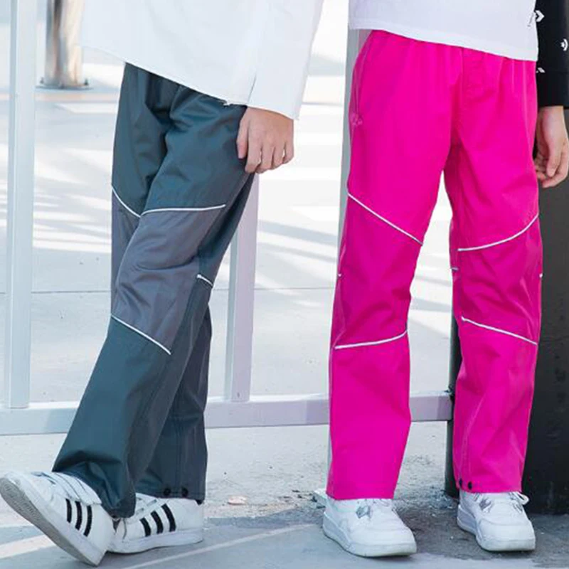 

2019 New Big Girls Boys Waterproof Pants Padded Outdoor Pants Overalls High Quality Kids Windproof Rain Pants Children's Trouser