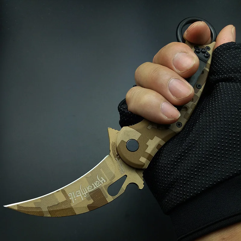 Karambits тактический нож OEM EDC коготь коррозии узор 440C Лезвие пустыня ручка карманный нож s инструмент выживания Открытый подарок