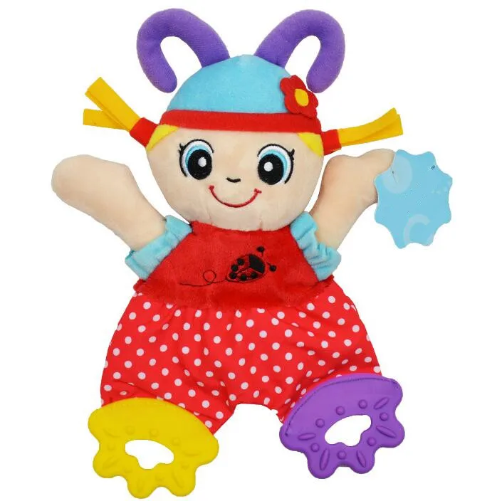 Newborn Baby Cute Toys Cartoon Animals Hand Bells Rattles Toy Playmate Plush Doll Teether Toys for Baby Kids 20% off