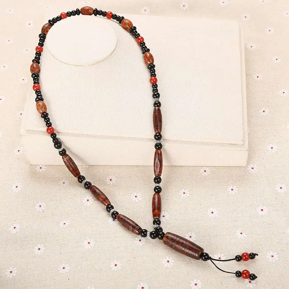 Original Multilayer Pearl Necklace Agate Natural Stone Pendant Romantic Women Engagement Jewelry Men Black Beads Chain Handmade | Украшения