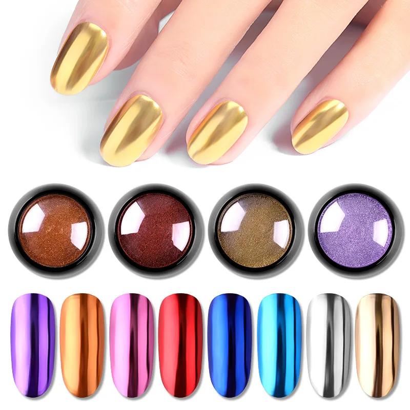 

Nail art Glitters Titanium Powder Laser Magic Color Mirror Powder Plating Nail Art Chrome Glitters Powde