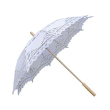 Yo cho noiva casamento guarda-chuva branco rendas guarda-sol guarda-chuva bordado artesanal foto prop moda decoração acessórios(China)