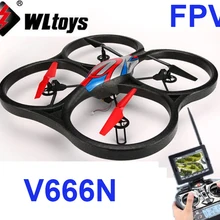 WLtoys V666N 5,8G FPV 6-осевой гироскоп НЛО барометр высокого Квадрокоптер с дистанционным управлением с 2MP Камера монитор RTF поглащающей нагрузкой, V666N