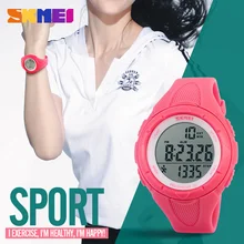 SKMEI Digit Pedometer Women Wristwatch LED Health Sports Watches Waterproof Alarm Chrono Calendar Watch Women Sport Clock Female