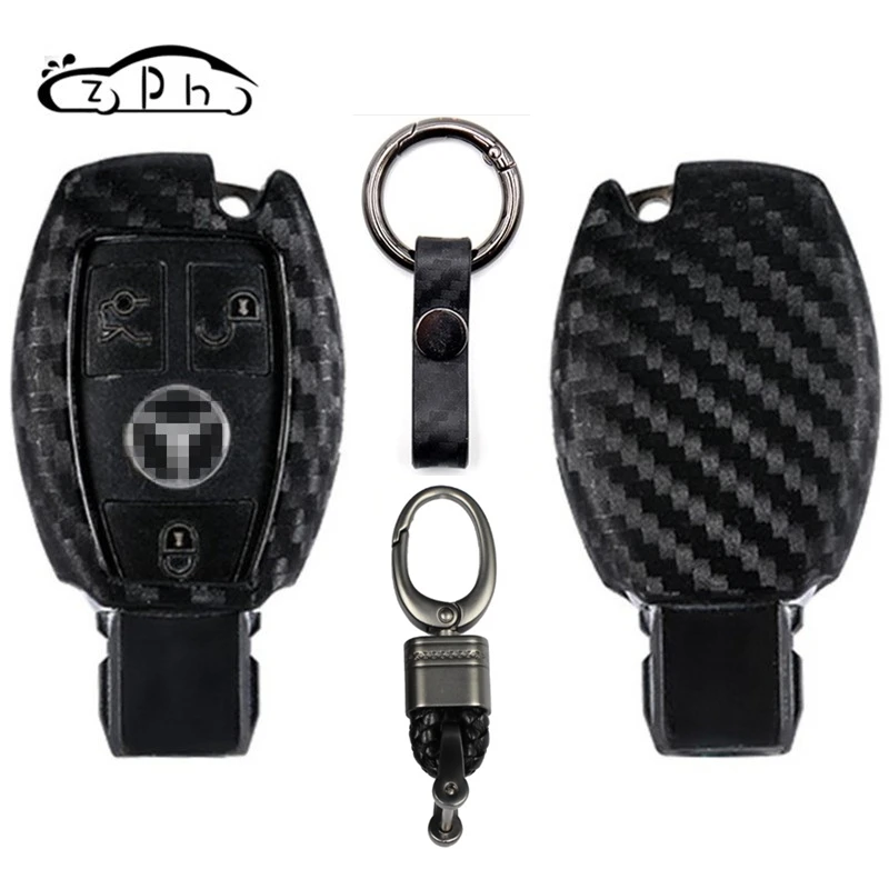 

Carbon Fiber Car Key Case Cover For Mercedes Benz C E S Class GLK GLA W204 W463 W176 W203 W210 W211 W124 W202 W212 AMG BGA W205