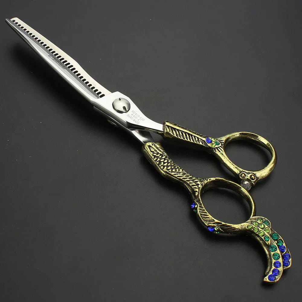 Sharonds Japan 440c Профессиональные Парикмахерские ножницы Fit 6 с ручкой Павлина Ножницы Для Стрижки Парикмахерские ножницы для прореживания ножницы