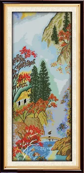 

Joy Sunday Cloud in the hills DMC threads Chinese Cross Stitch Kits printed Cross-stitch set Embroidery Needlework
