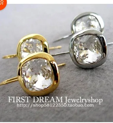 HOT SEELING fashion DYRBERG/KERN Exquisite Flash drill small Square crystal earrings IN STOCK