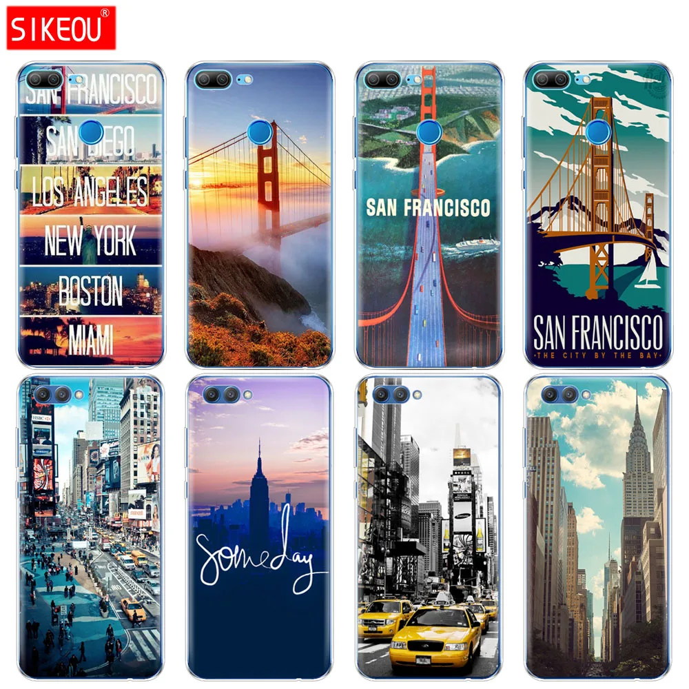 

Silicone Cover phone Case for Huawei Honor 10 V10 3c 4C 5c 5x 4A 6A 6C pro 6X 7X 6 7 8 9 LITE San Francisco NYC New york city