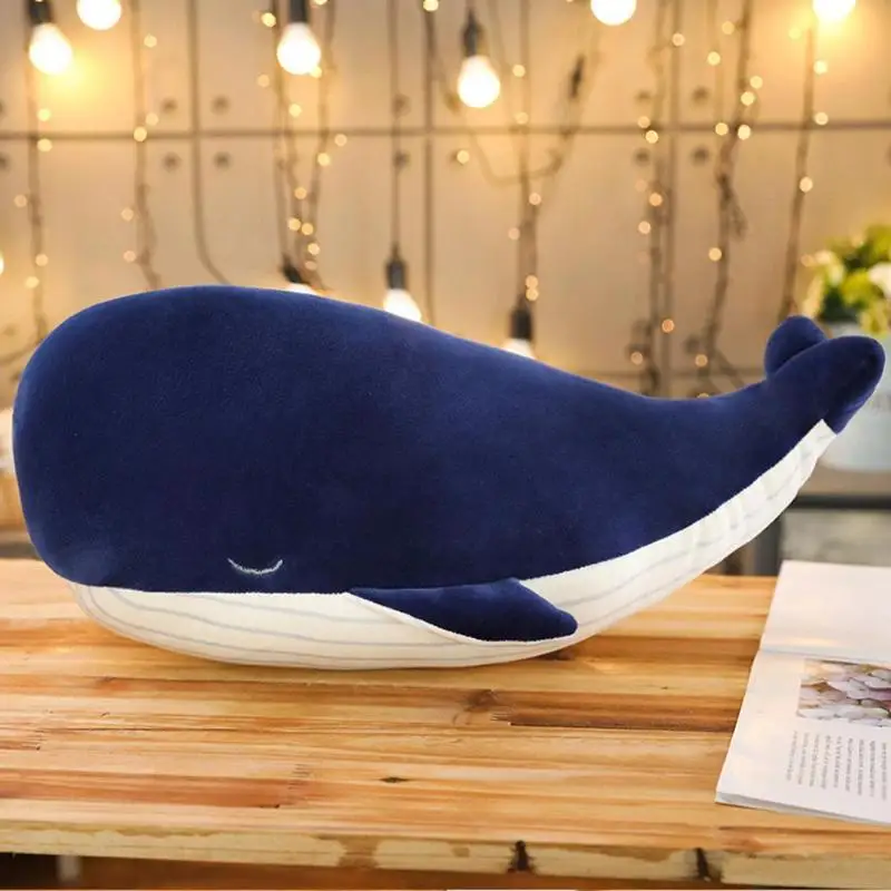 

Down Cotton Soft Cute Simulation Big Blue Whale Plush Doll Toy Children Pillow