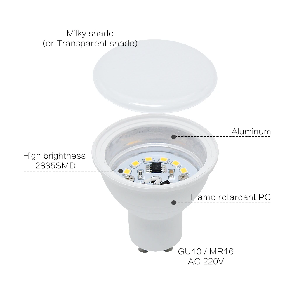 10 шт. 2 Вт 3 Вт 4 Вт 5 Вт 7 Вт GU10 MR16 Bombillas светодиодный светильник прожектор COB 2835 SMD 60 Светодиодный s Luz лампы освещения