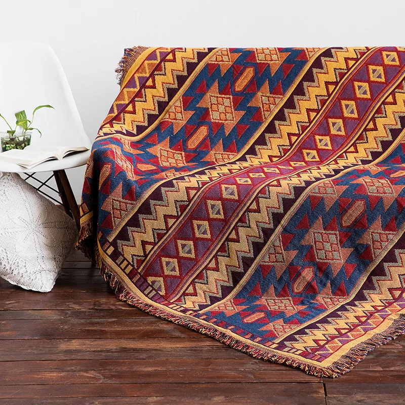 Cilected Cotton Thick Throw Blankets for Sofa Cover Indian Mandala