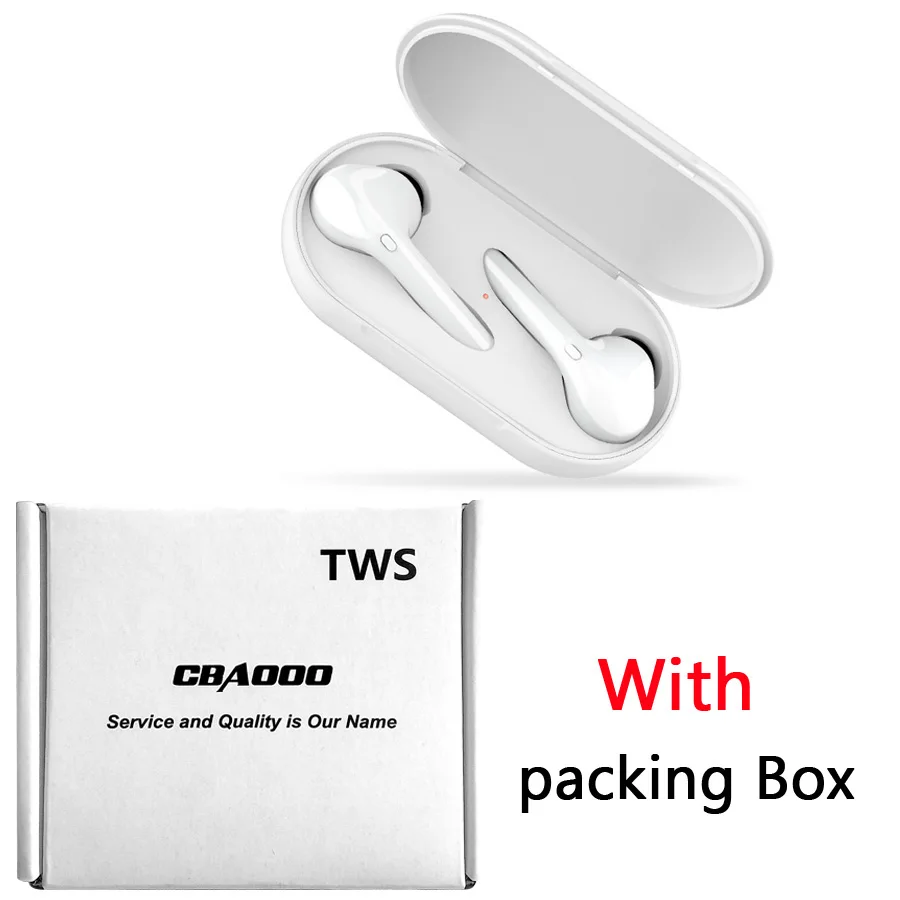 CBAOOO TWS Bluetooth 5,0 наушники IPX5 водонепроницаемые беспроводные басовые наушники спортивные Bluetooth наушники для всех телефонов с микрофоном - Цвет: White