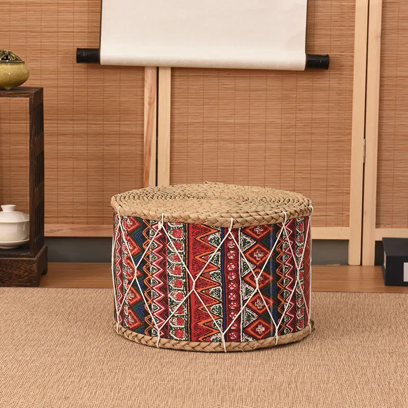 Japanese-style straw sit pier round futon handmade thick living room lazy home adult tatami shoe sofa Stool Seat