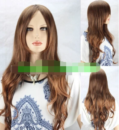 parrucca perruque New Cosplay Sexy Fashion Brown Women's Curly Long Wig USPS free Shipping to USA j1798 |