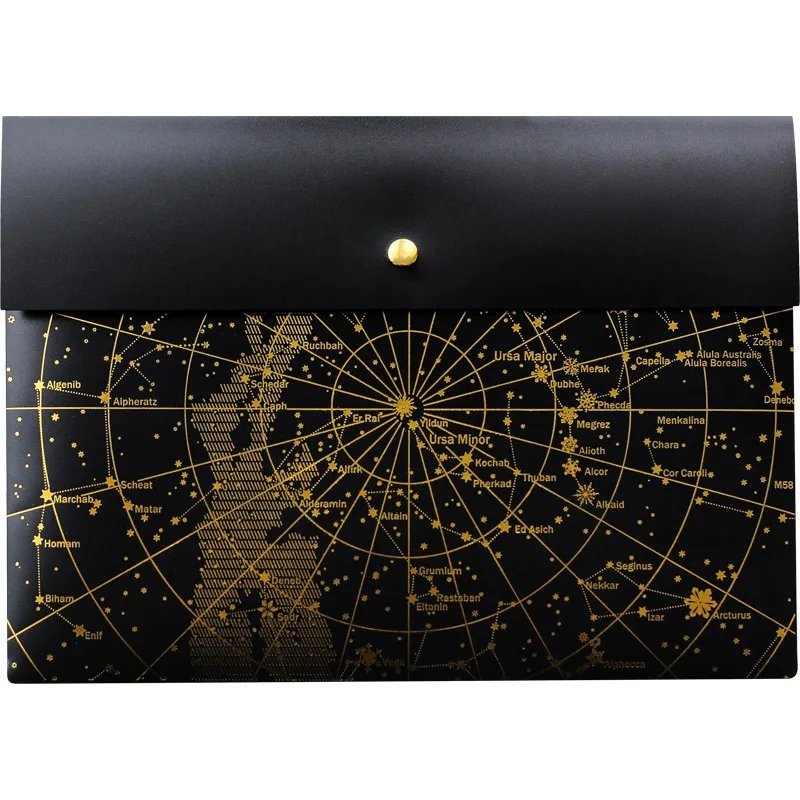 Creative Laser Scrub File Bag Starry Black PP File Bag Student Stationery