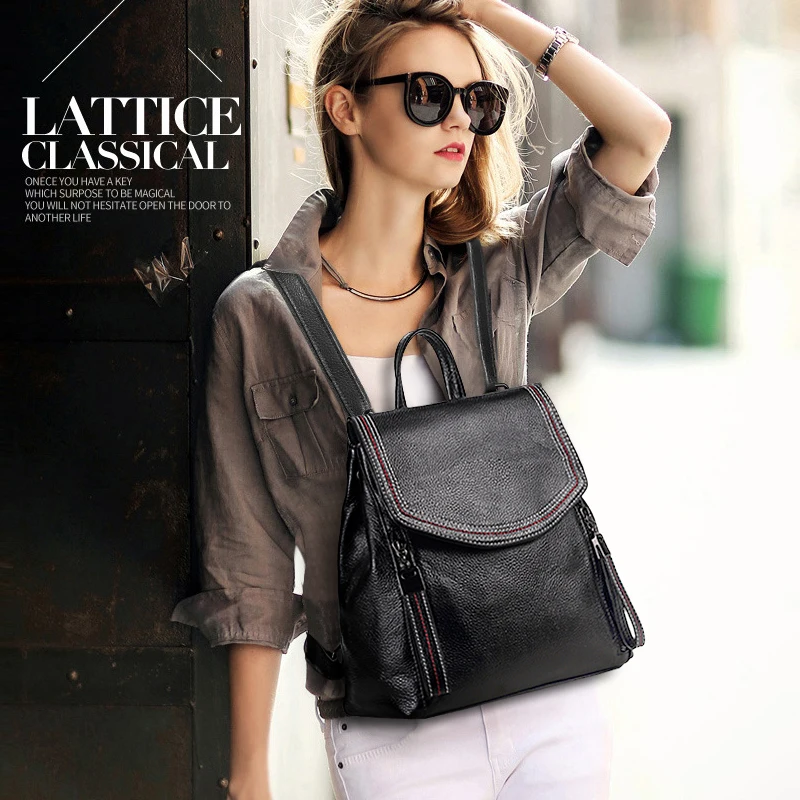 ZROM Brand Women Backpack High Quality Genuine Leather Backpacks for Teenage Girls Female School Fashion Shoulder Bag Backpacks ZROM Brand Women Backpack High Quality Genuine Leather Backpacks for Teenage Girls Female School Fashion Shoulder Bag Backpacks