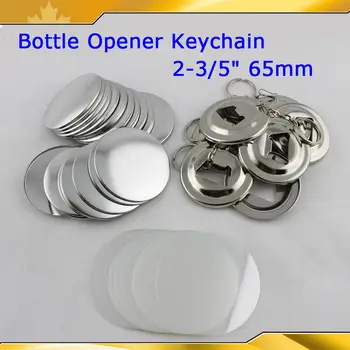 

2-1/2" 65mm 100 Sets Bottle Opener KeyChain Badge Button Supply Materials New for NEW Professional Badge Button Maker