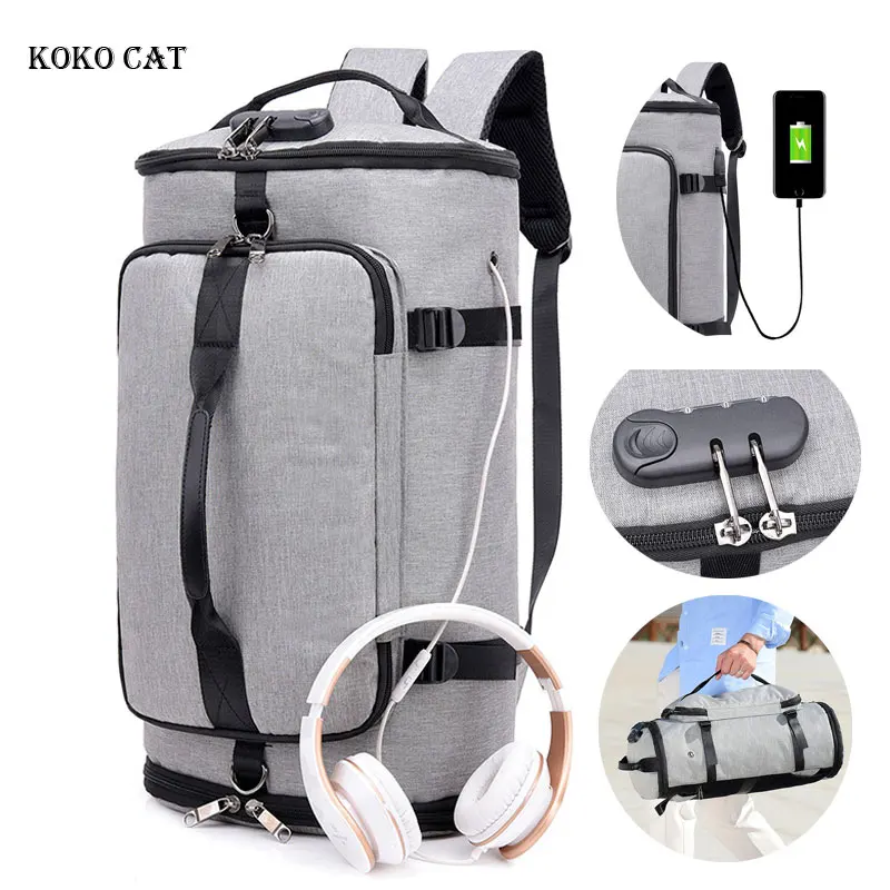 

Men USB Waterproof Charging Anti-theft Backpack Large Capacity Sport Casual Backpacks Teenager Muti-pocket Camping Climbing