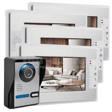 DIYSECUR Videoportero Con Cable Video de La Puerta Teléfono Kit Ir Cámara de Visión Nocturna 7 “Monitor LCD 1V4 Desbloqueo Interior