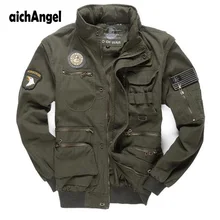 дешево! Мужские армейские летчики с несколькими карманами Militare Bomber Jacket Мужчины Съемный рукав Такти Лучший!
