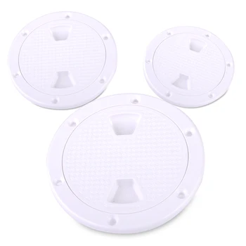 

CITALL ABS White Round Boat Yacht Marine Screw Out Deck Plate Inspection Access Hatch Cover 4/6/8 inch