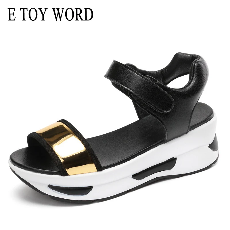 

E TOY WORD Summer wedges shoes for women hook & loop platform Sandals students open toe high Heel Sandals Fashion Women Shoes