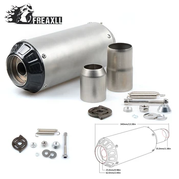 

36-51MMUniversal Motorcycle Exhaust Carbon Motorbike Exhaust Pipes Bike Muffler For Kawasaki Z 750 S Ninja 300 ABS 1000 ZX-10R