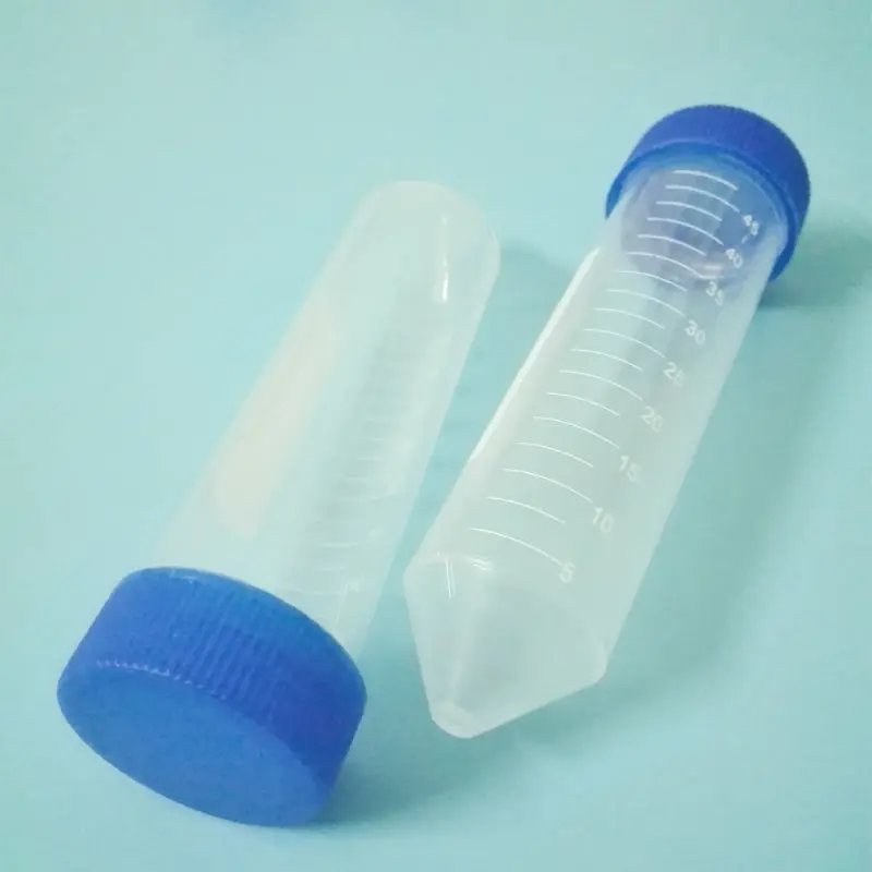 Tubo de centrífuga de plástico transparente para laboratorio 50 ml, parte inferior redonda, 50 unidades Powertool