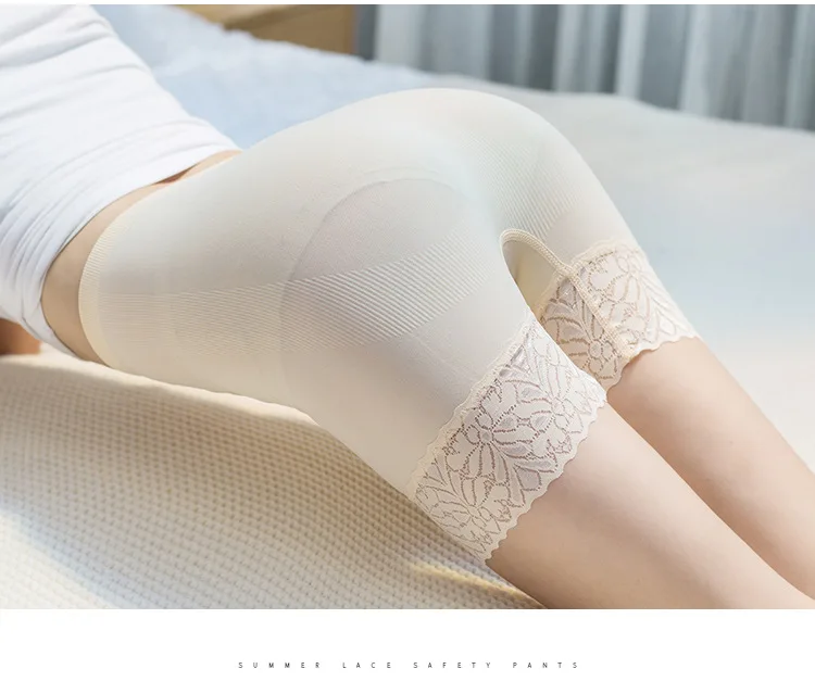 

Sexy Lace Safety short pants summer under skirt shorts High-Rise Abdomen panties Plus size Women underwear