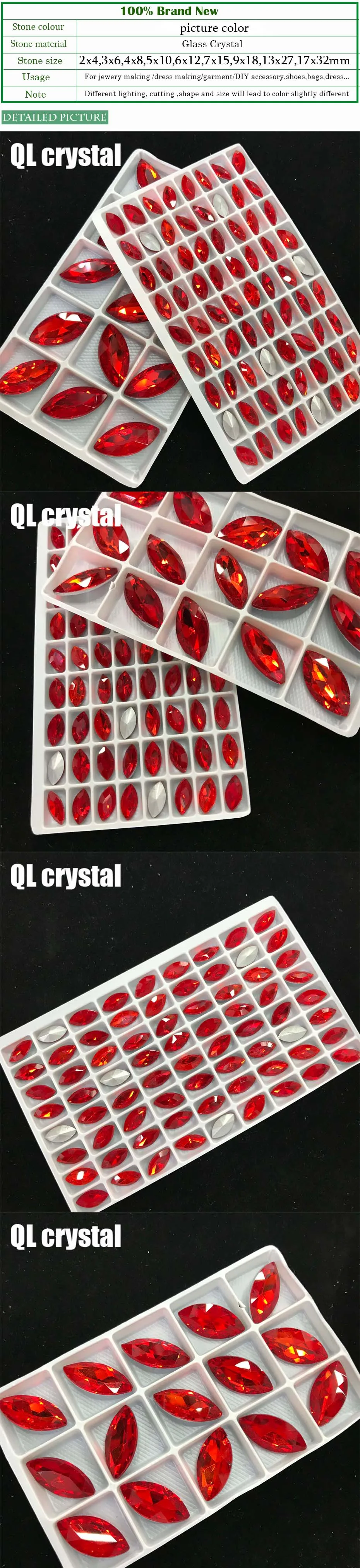 QL кристалл все размеры Наветт Pointback со стразами Высокое качество для изготовления ювелирных изделий DIY Аксессуары